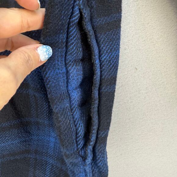 Orvis Men's Classic Collection M Blue Black Flannel Button Up Shacket Fisherman - Picture 5 of 10